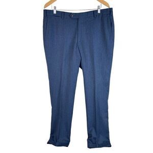 Maurizio Baldassari Italy Wool Dress Pants Mens 38x31 Navy Blue Flat‎ Front READ